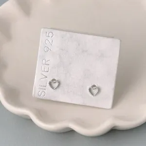 925 Silver Open Heart Studs