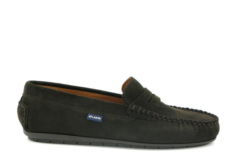 Altanta Moccasin Dark Brown Suede Leather Penny Loafer