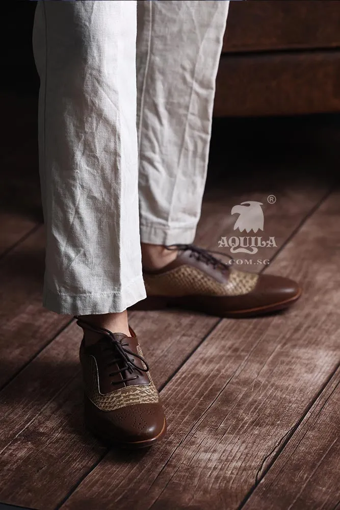 Aquila handmade oxford leather shoes python pattern