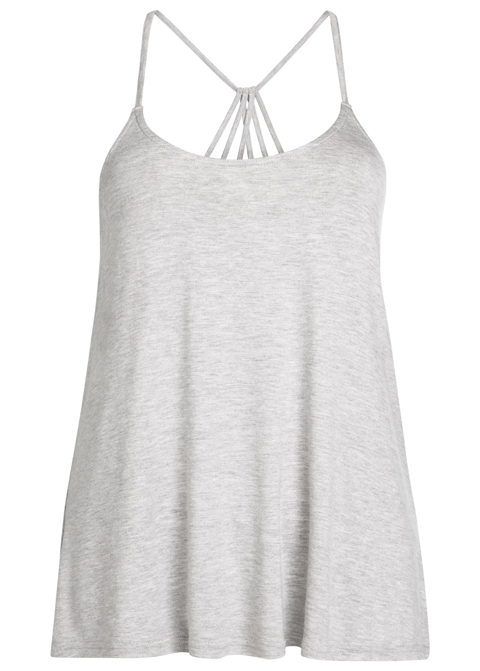 Back Detail Top - Light Heather Grey