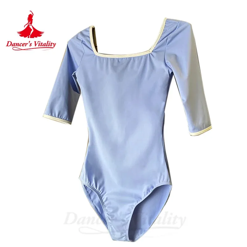 Ballet Dance Loetard for Women Long Sleeves High Hip Basic Training Body Suit Art Exam Gymnastics Practice Suit Yoga Bodysuit