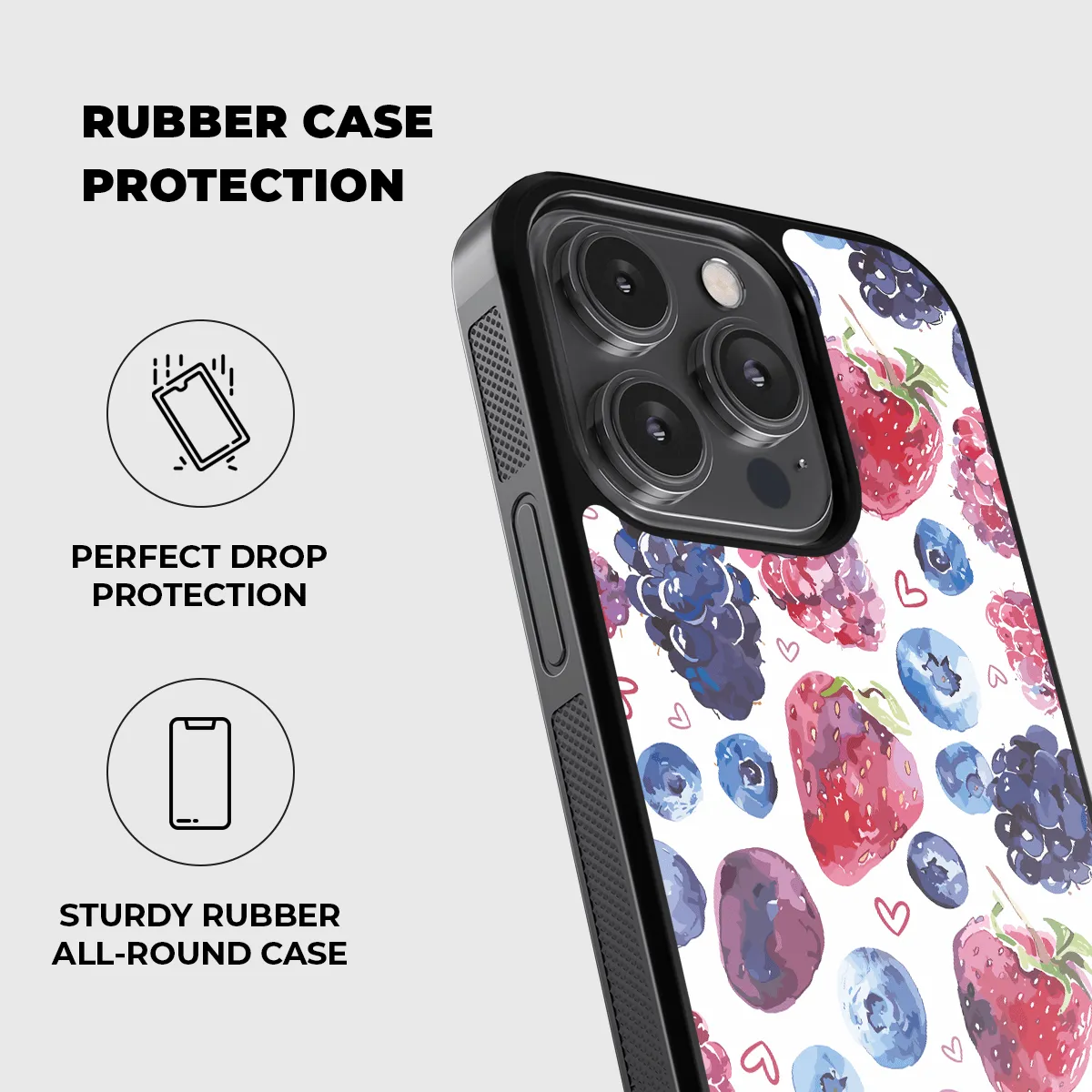 Berry Romance Rubber Phone Case