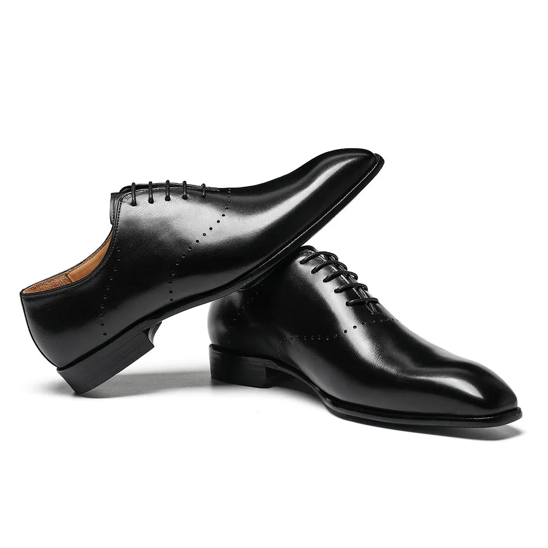 Black calf leather Oxford shoes