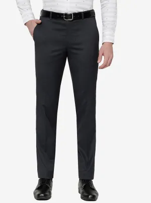 Black Checked Slim Fit Formal Trouser | JB Studio