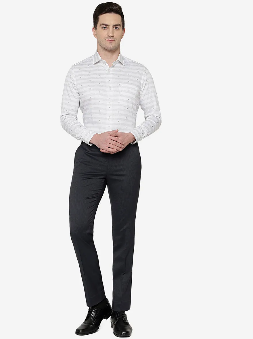 Black Checked Slim Fit Formal Trouser | JB Studio