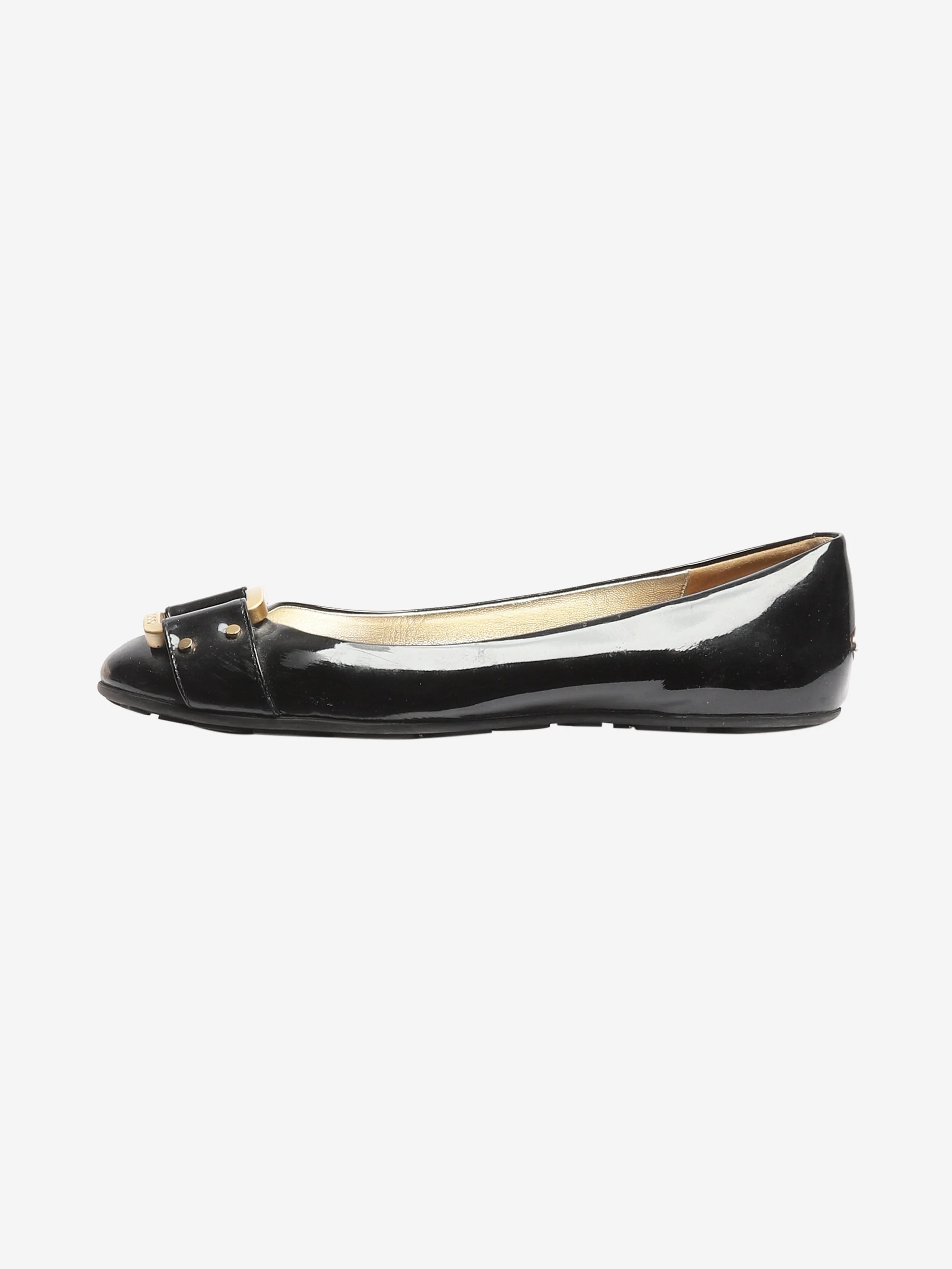 Black patent leather ballet flats - size EU 38