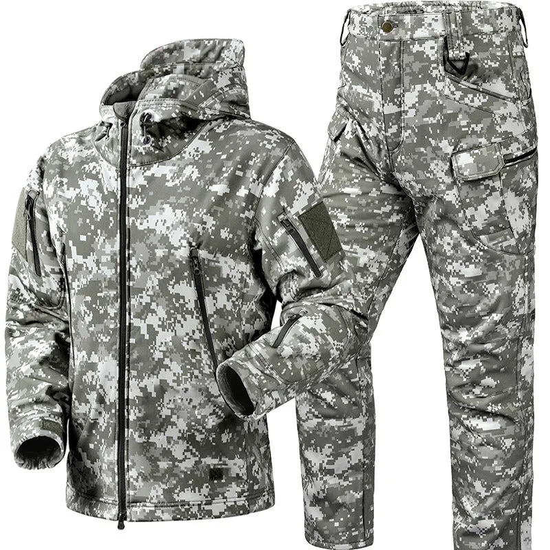 Camouflage Windproof Thickened Waterproof Tactical Jacket Trouser Suits