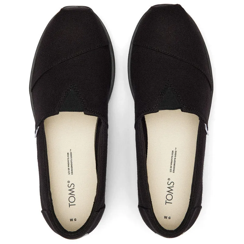 Canvas Platform Black Shoes