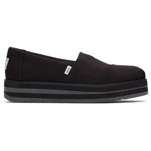 Canvas Platform Black Shoes