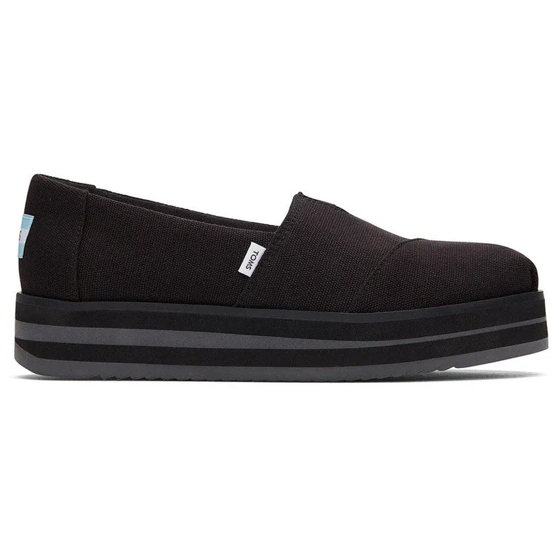 Canvas Platform Black Shoes