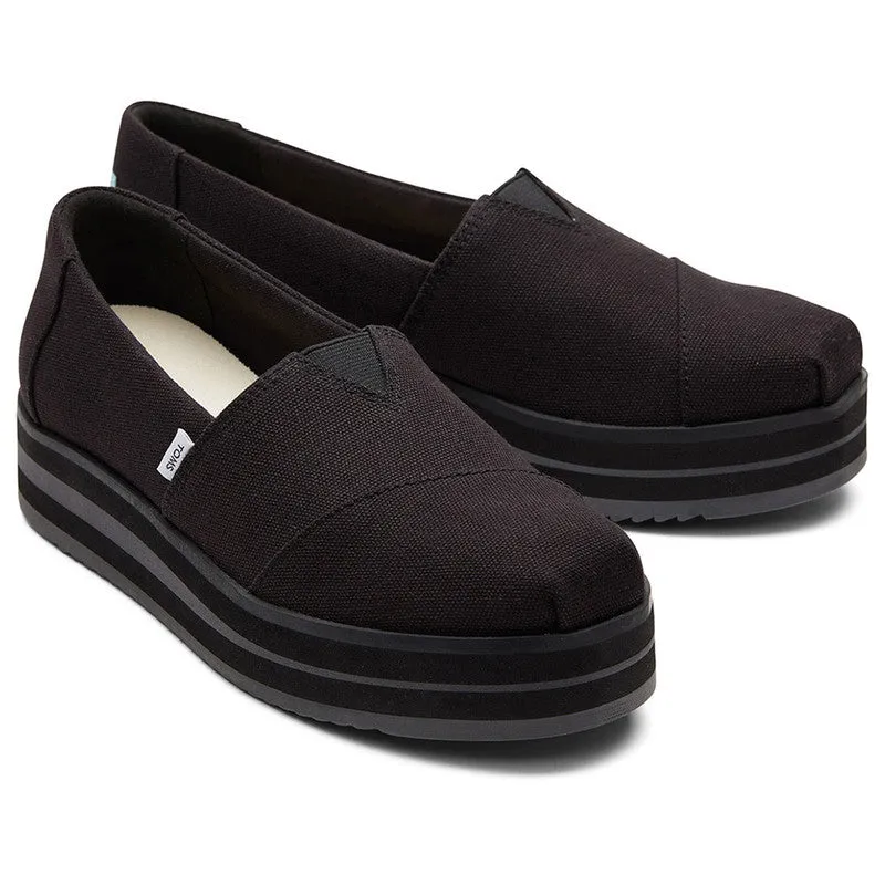 Canvas Platform Black Shoes