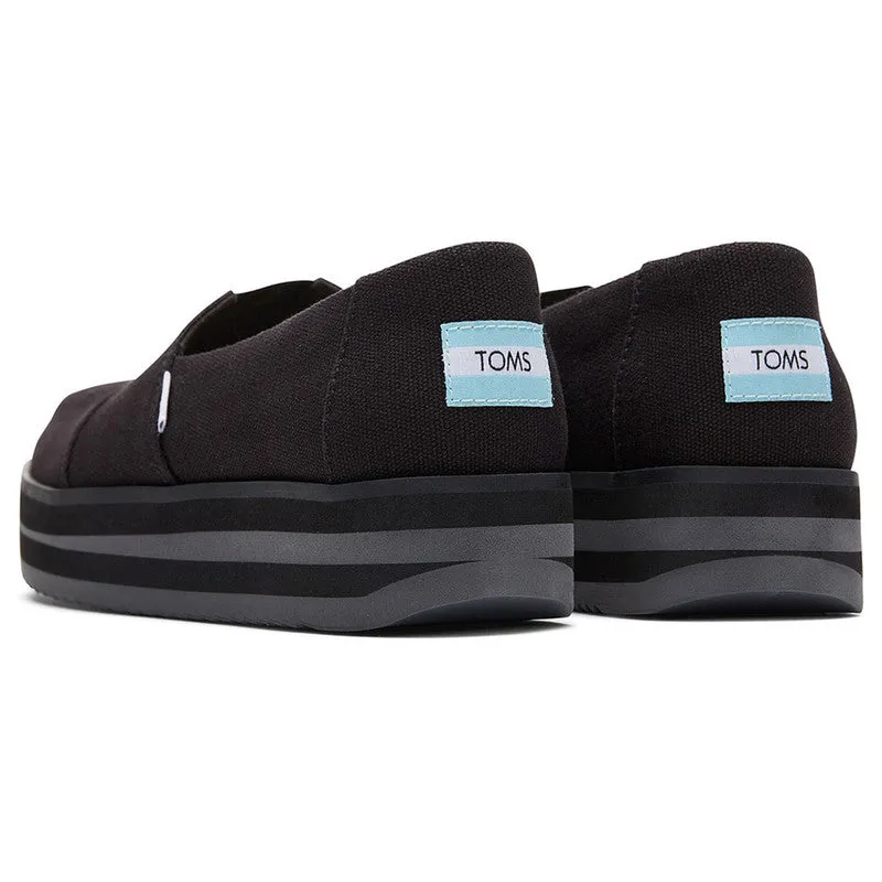 Canvas Platform Black Shoes