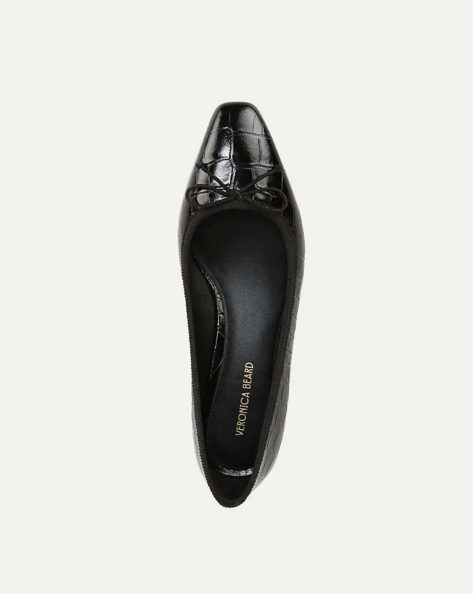 Cecile Croc-Embossed Ballet Pump