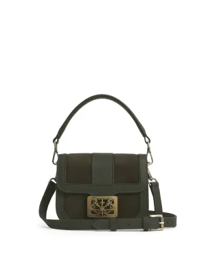 Luxurious Moss Green Suede Handbag - Clarence Collection