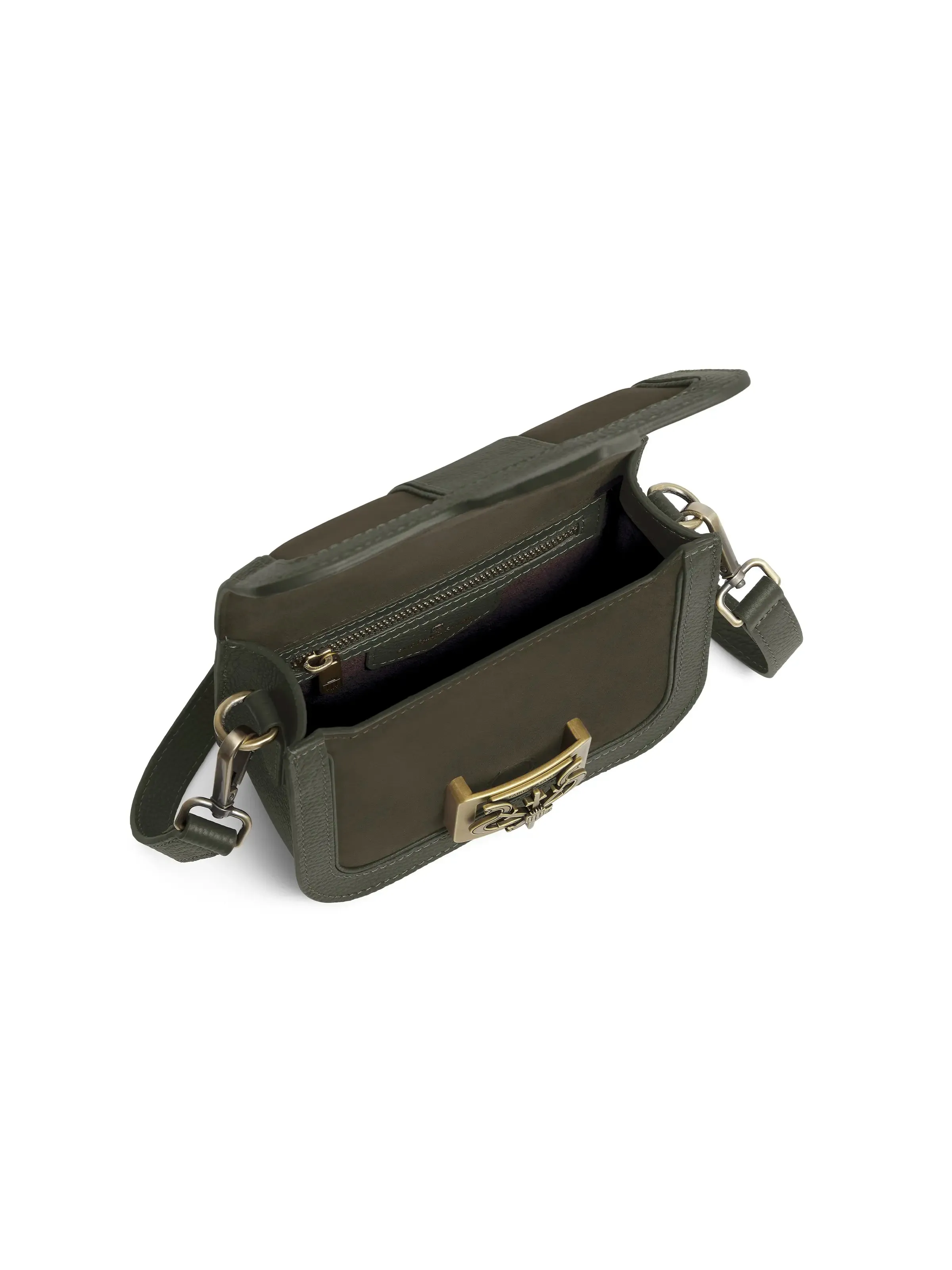 Luxurious Moss Green Suede Handbag - Clarence Collection