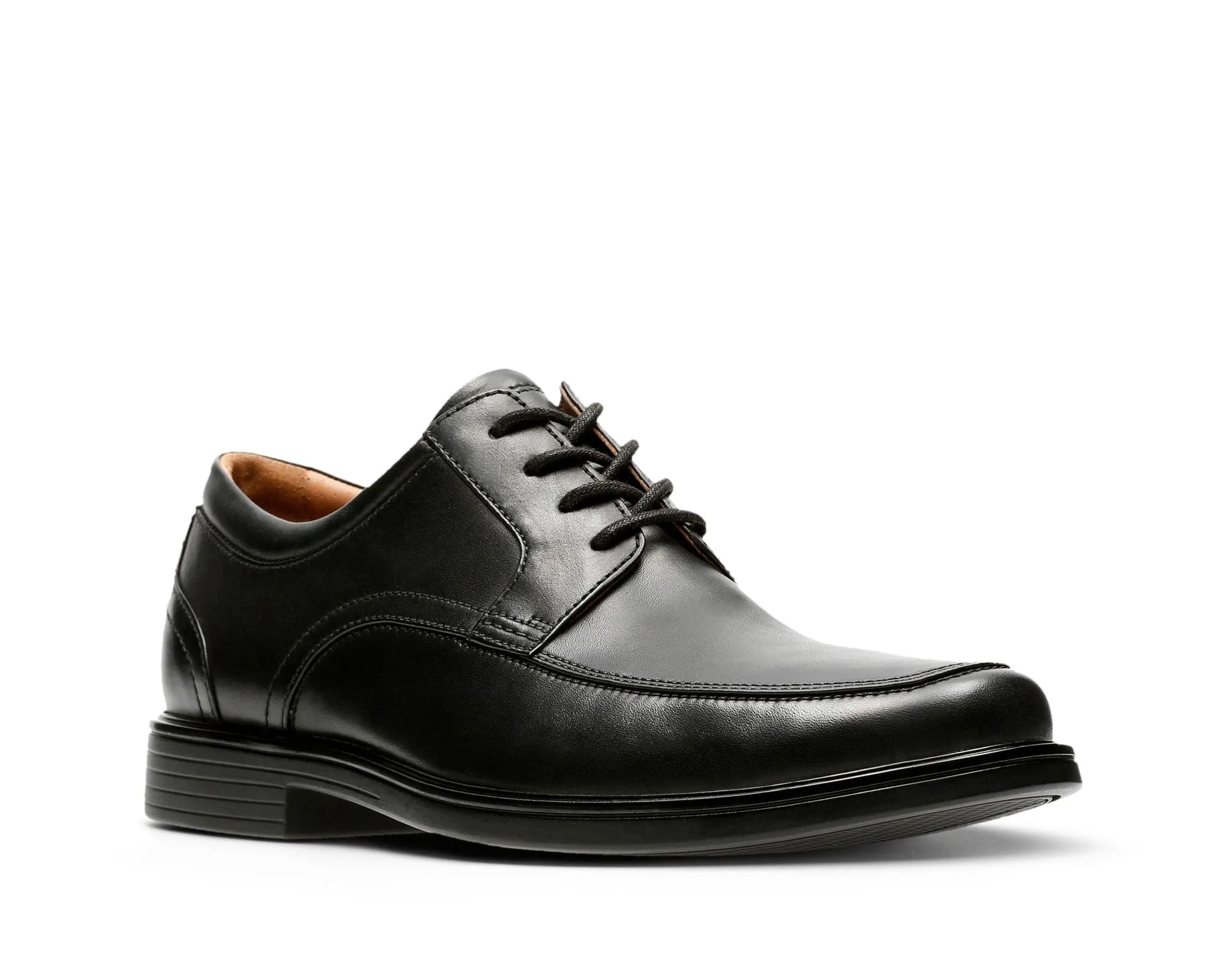 Clarks Un Aldric Park Black Leather - Standard Width