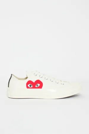 Comme Des Garons PLAY X Chuck Taylor 1970s Ox Milk/White