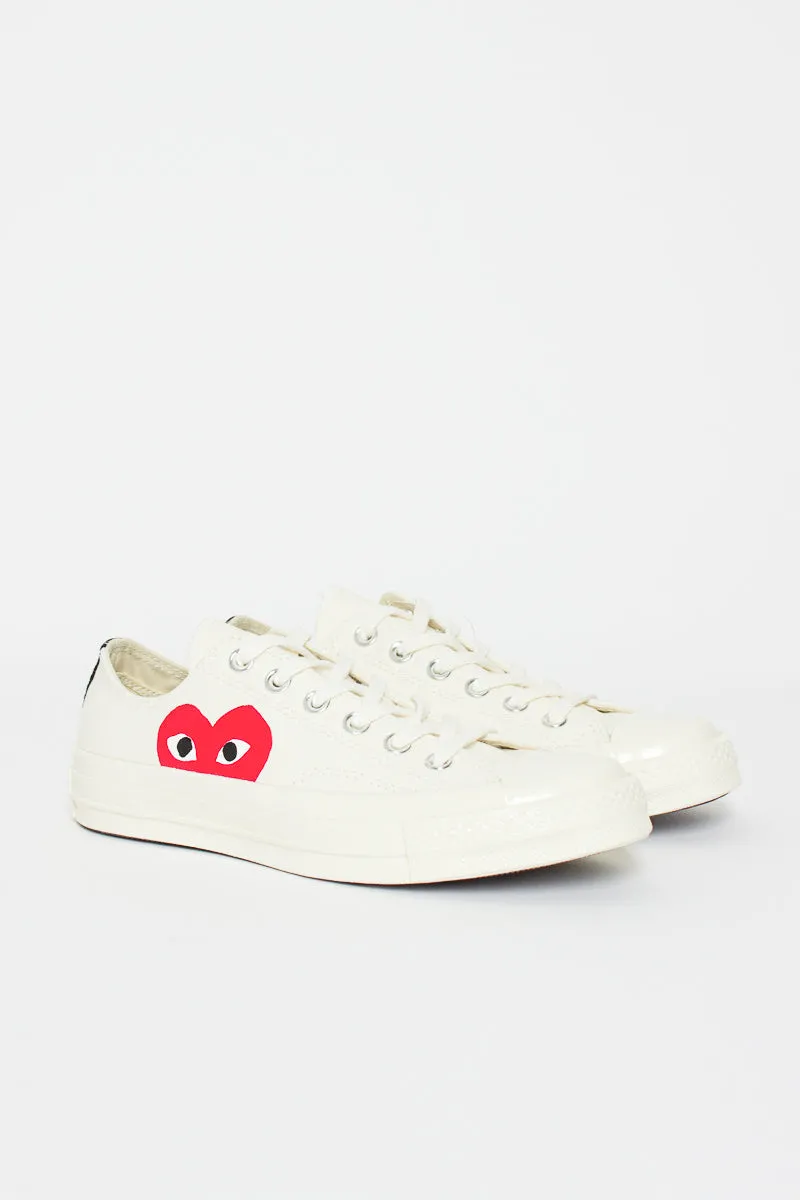 Comme Des Garons PLAY X Chuck Taylor 1970s Ox Milk/White