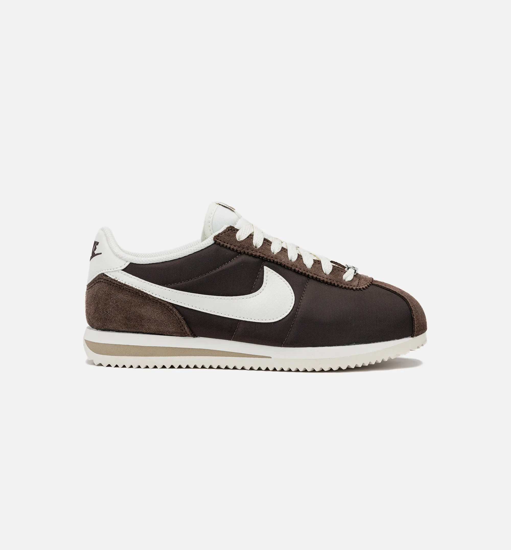 Cortez TXT Womens Casual Lifestyle Shoe in Baroque Brown, Sail, and Khaki