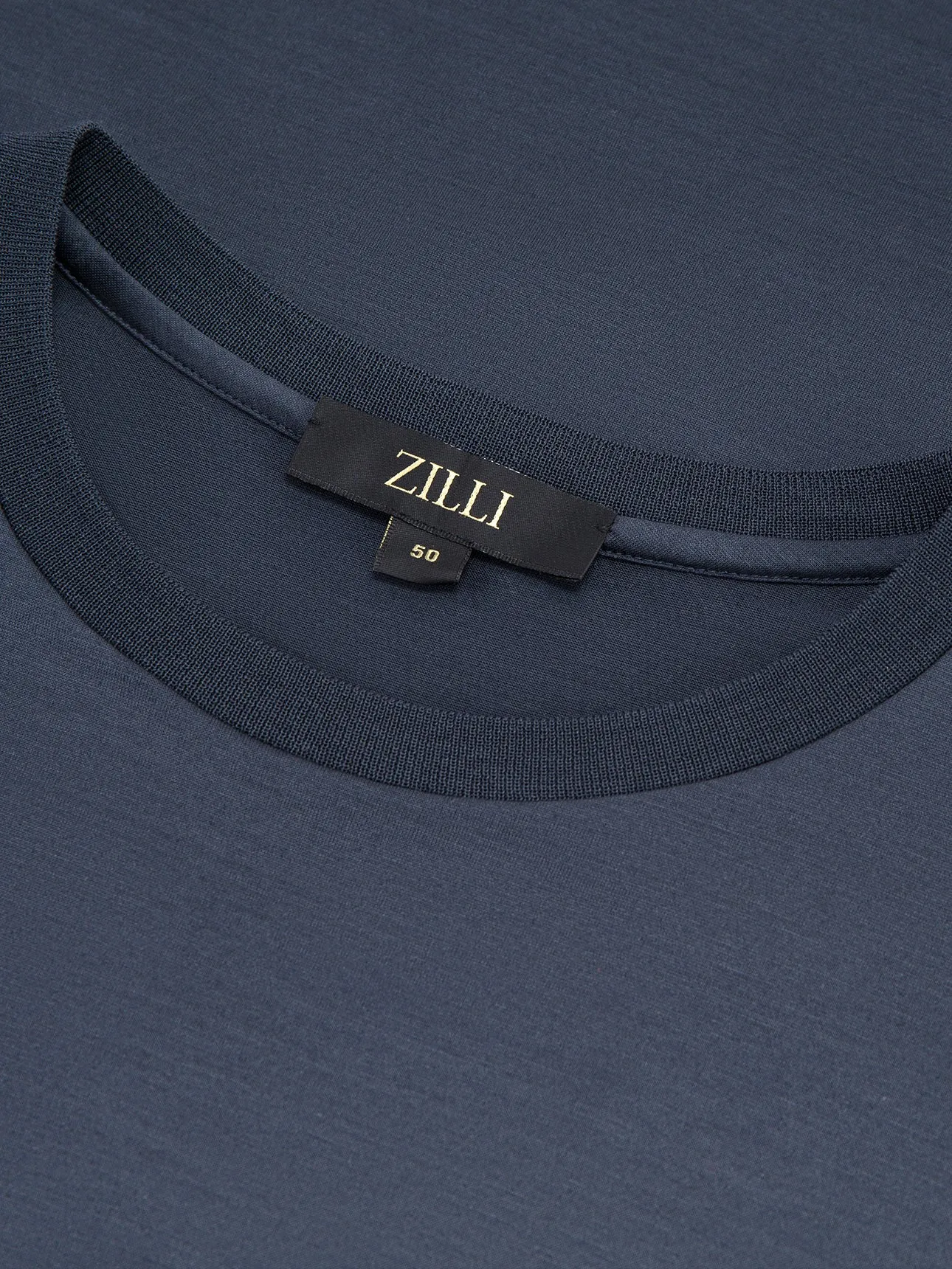 Cotton Round Neck Shirt with Micro Framed Zilli Lettering