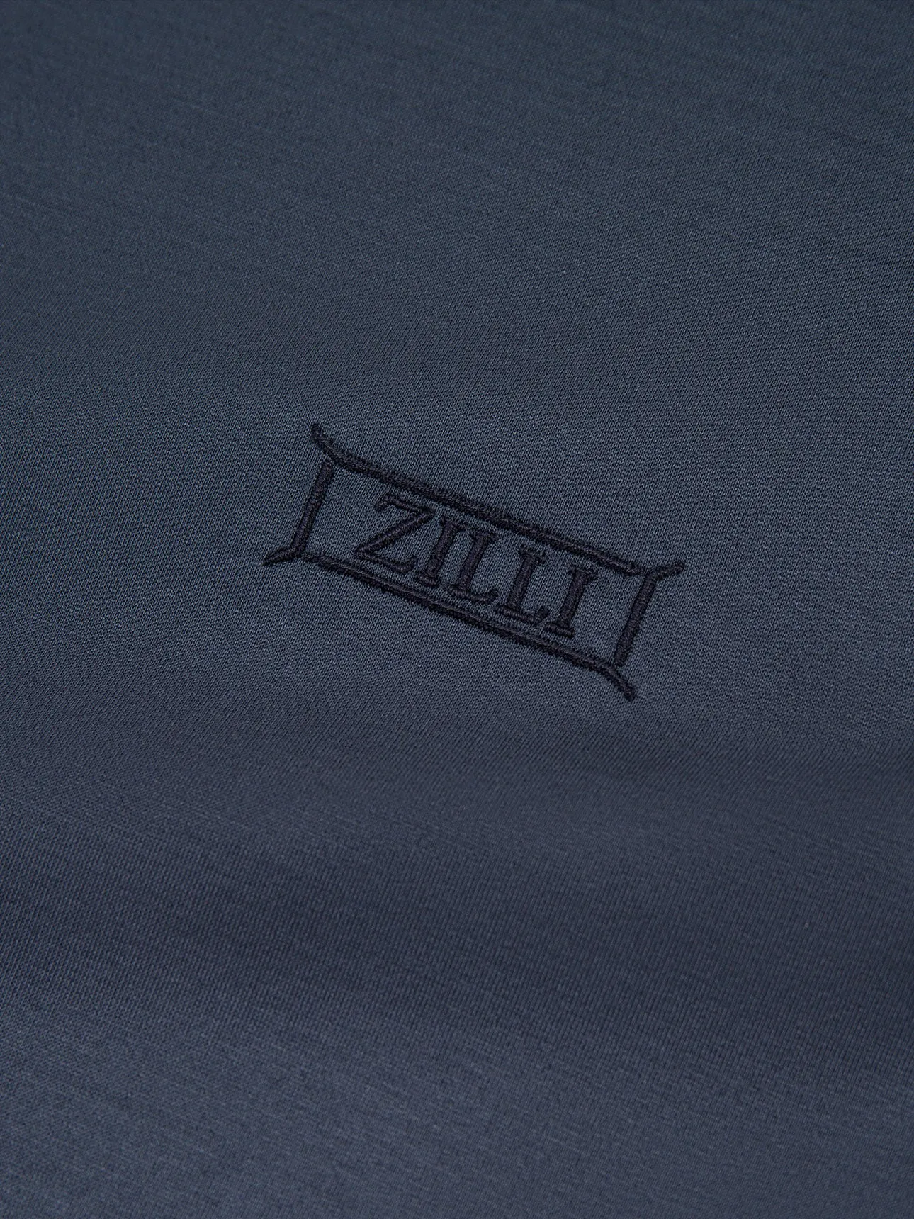 Cotton Round Neck Shirt with Micro Framed Zilli Lettering