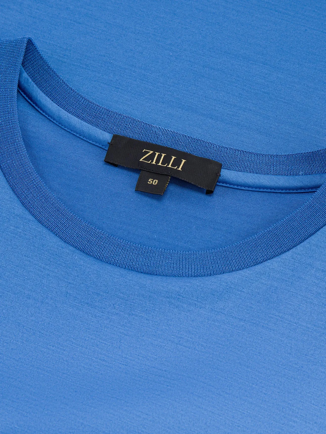 Cotton Round Neck Shirt with Micro Framed Zilli Lettering