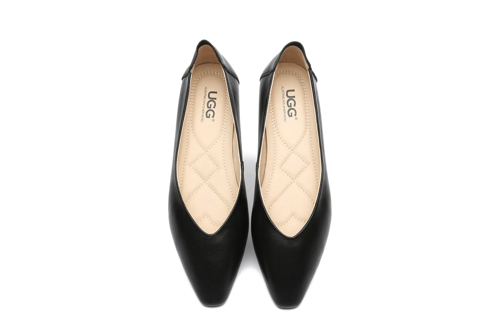 Everly Leather Pointed Toe Ballet Flats