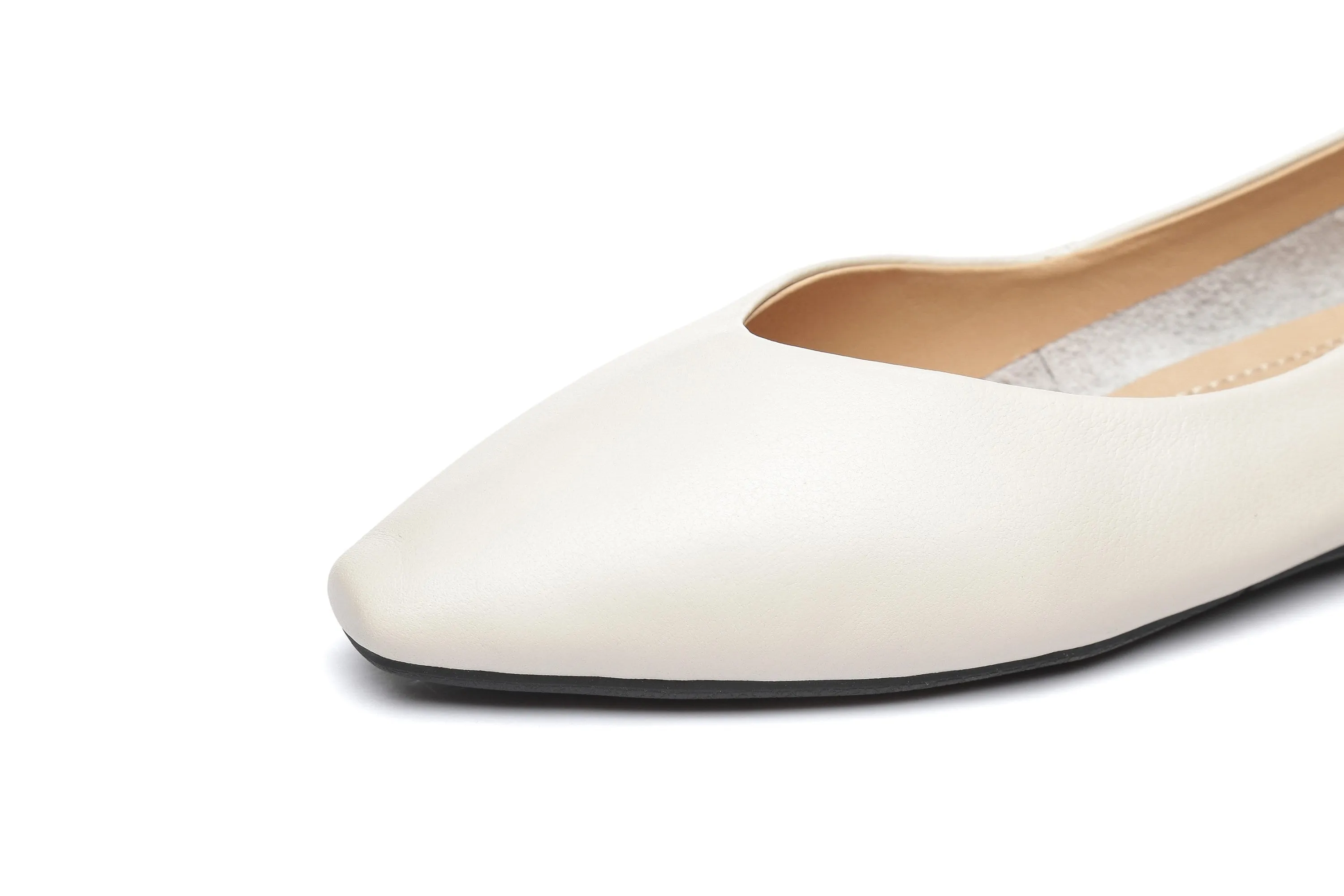 Everly Leather Pointed Toe Ballet Flats