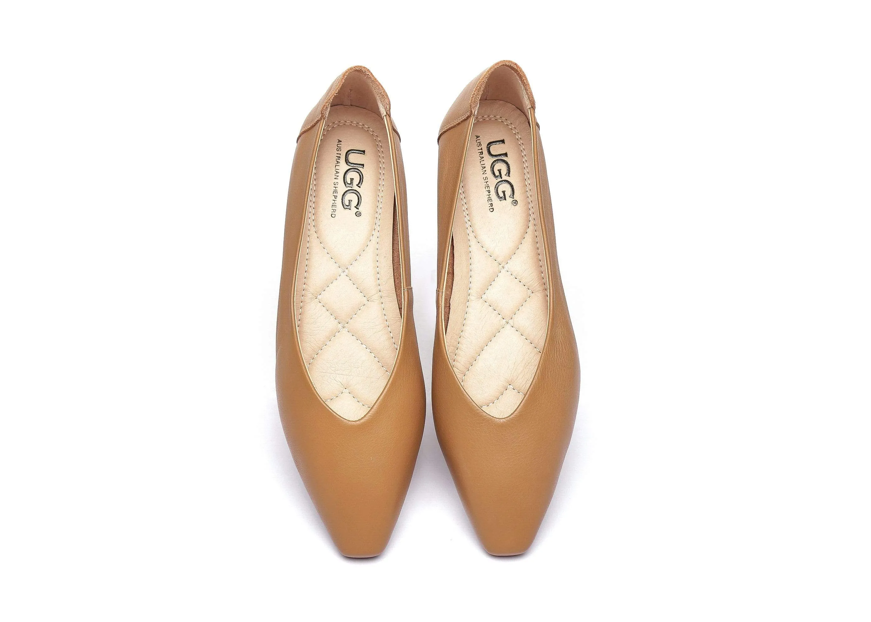 Everly Leather Pointed Toe Ballet Flats