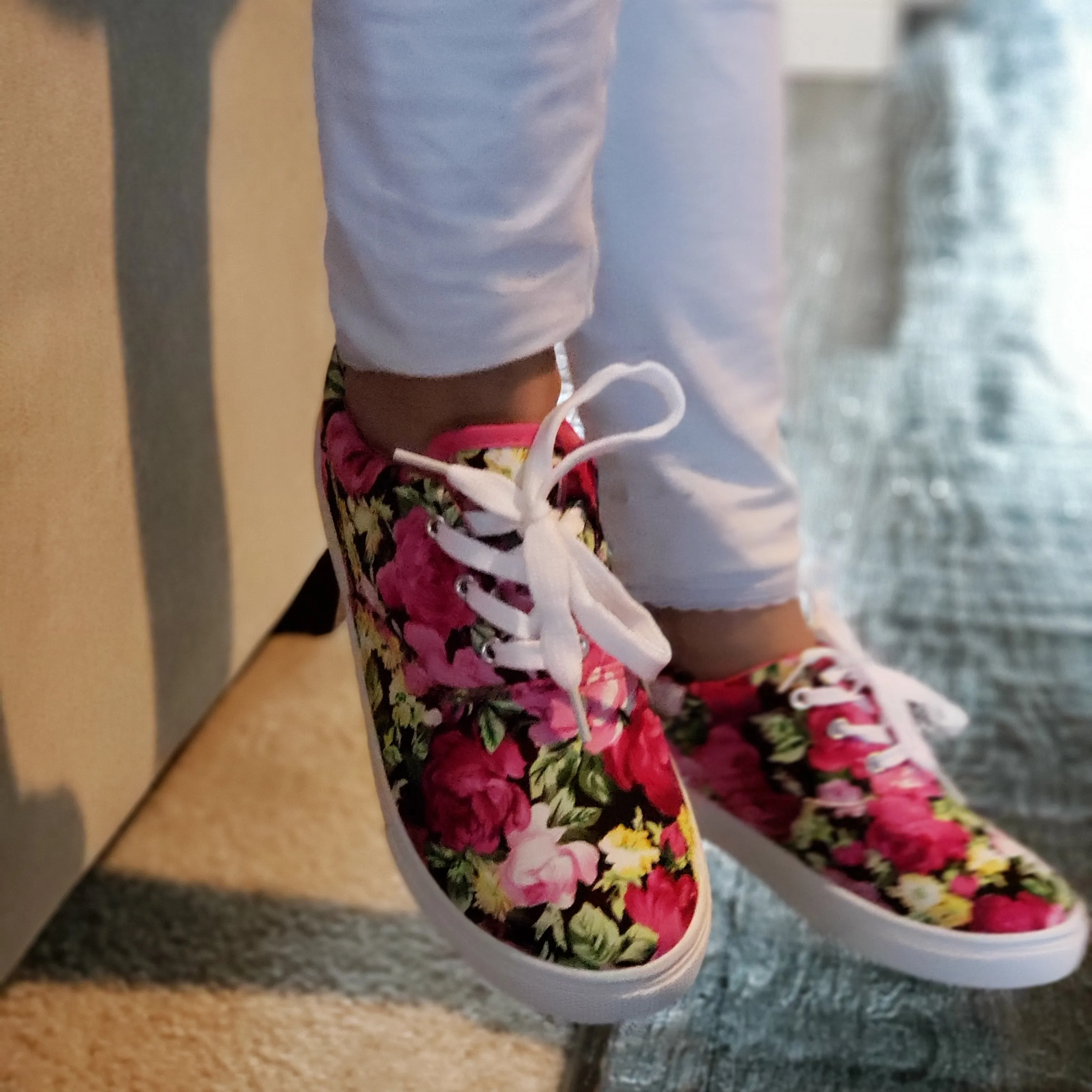 Girls Cay-04 Pretty Floral Print Canvas Fashion Sneakers Shoes