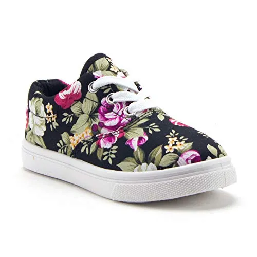 Girls Cay-04 Pretty Floral Print Canvas Fashion Sneakers Shoes