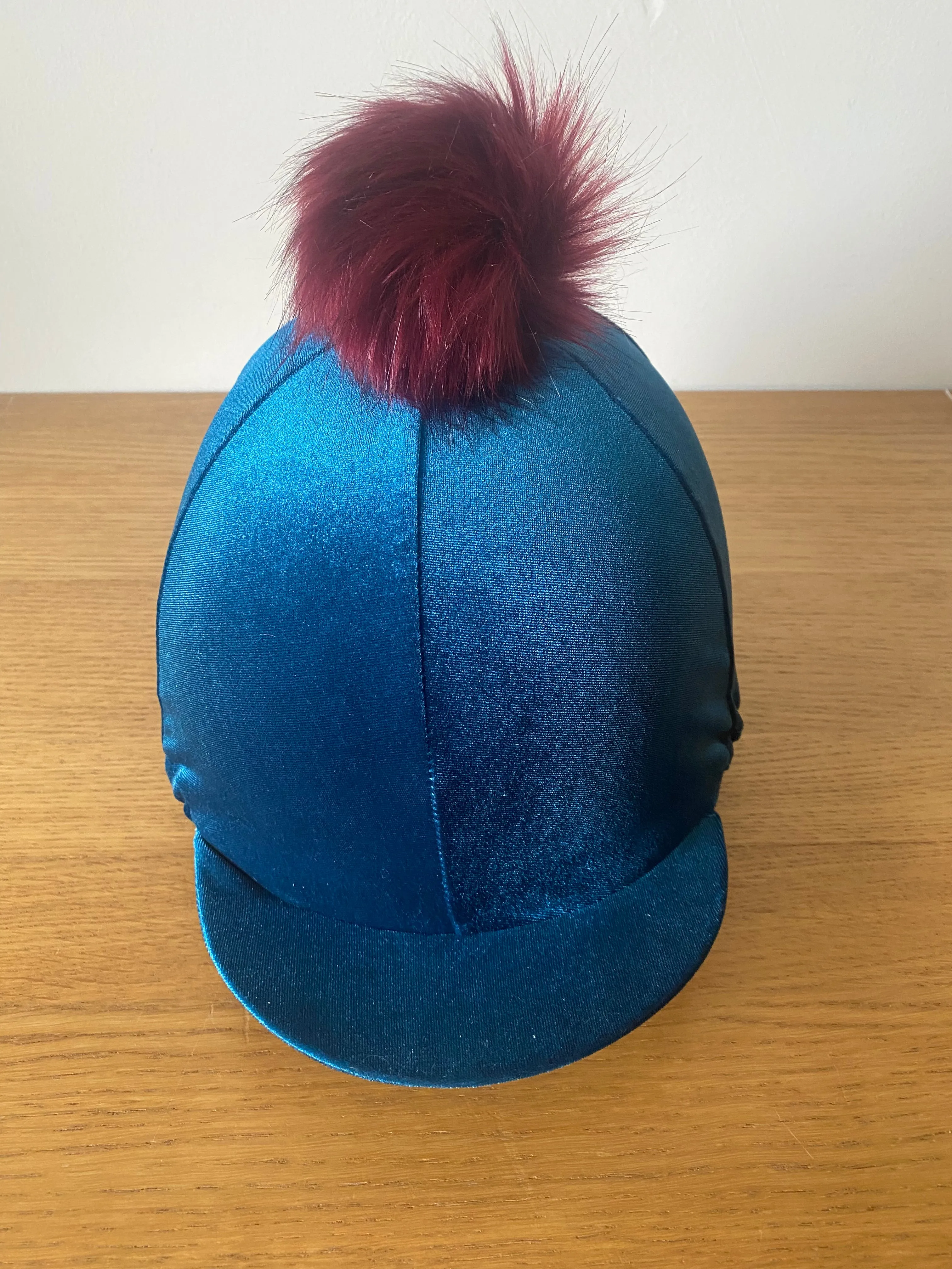 Hardy Equestrian Perton Velvet Hat Silk With Removable Pom Pom