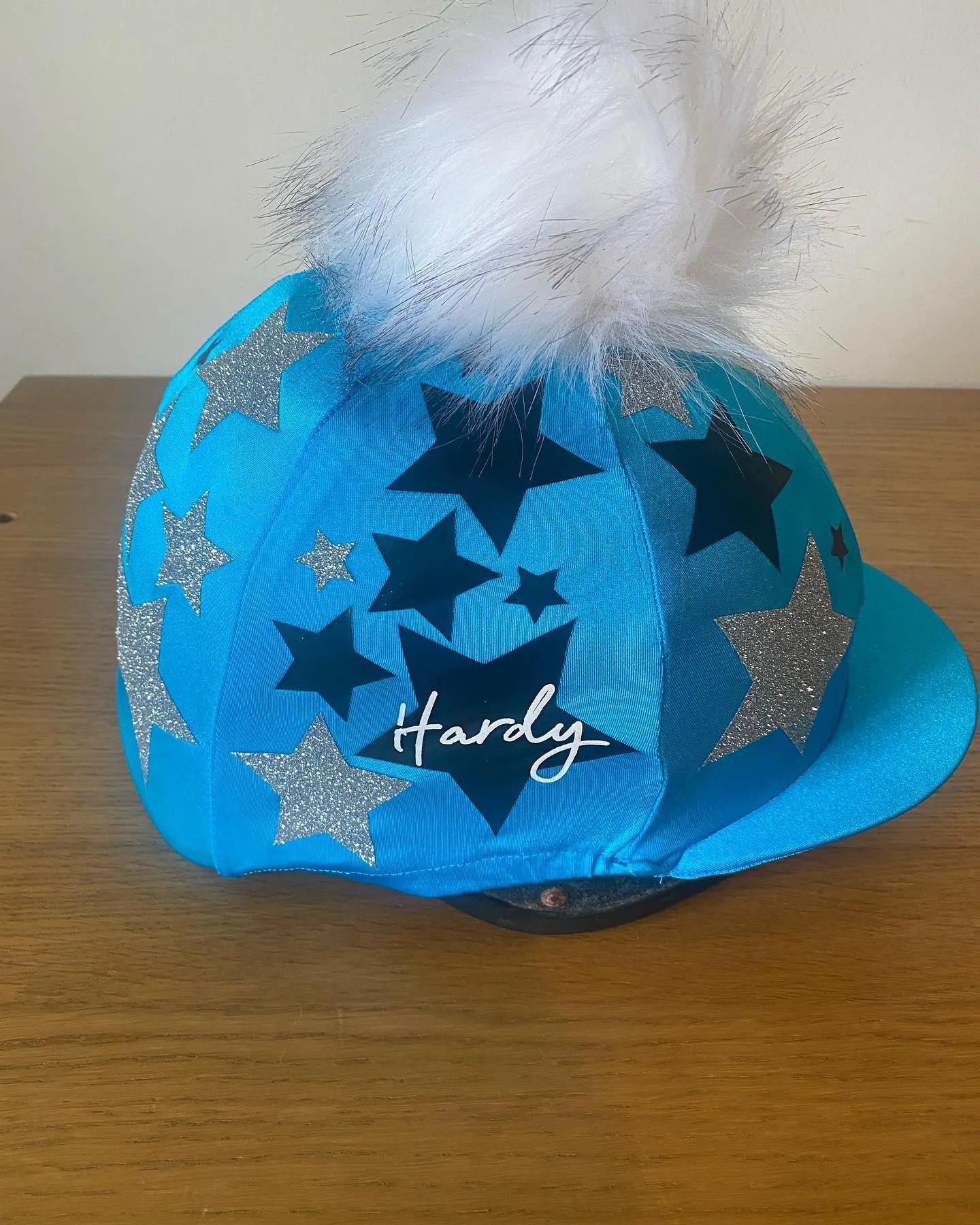 Hardy Equestrian Star Hat Silk With Removable Pom Pom