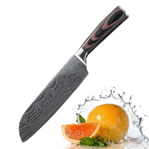 High Carbon Steel Santoku or Utility Knife 5 Inch