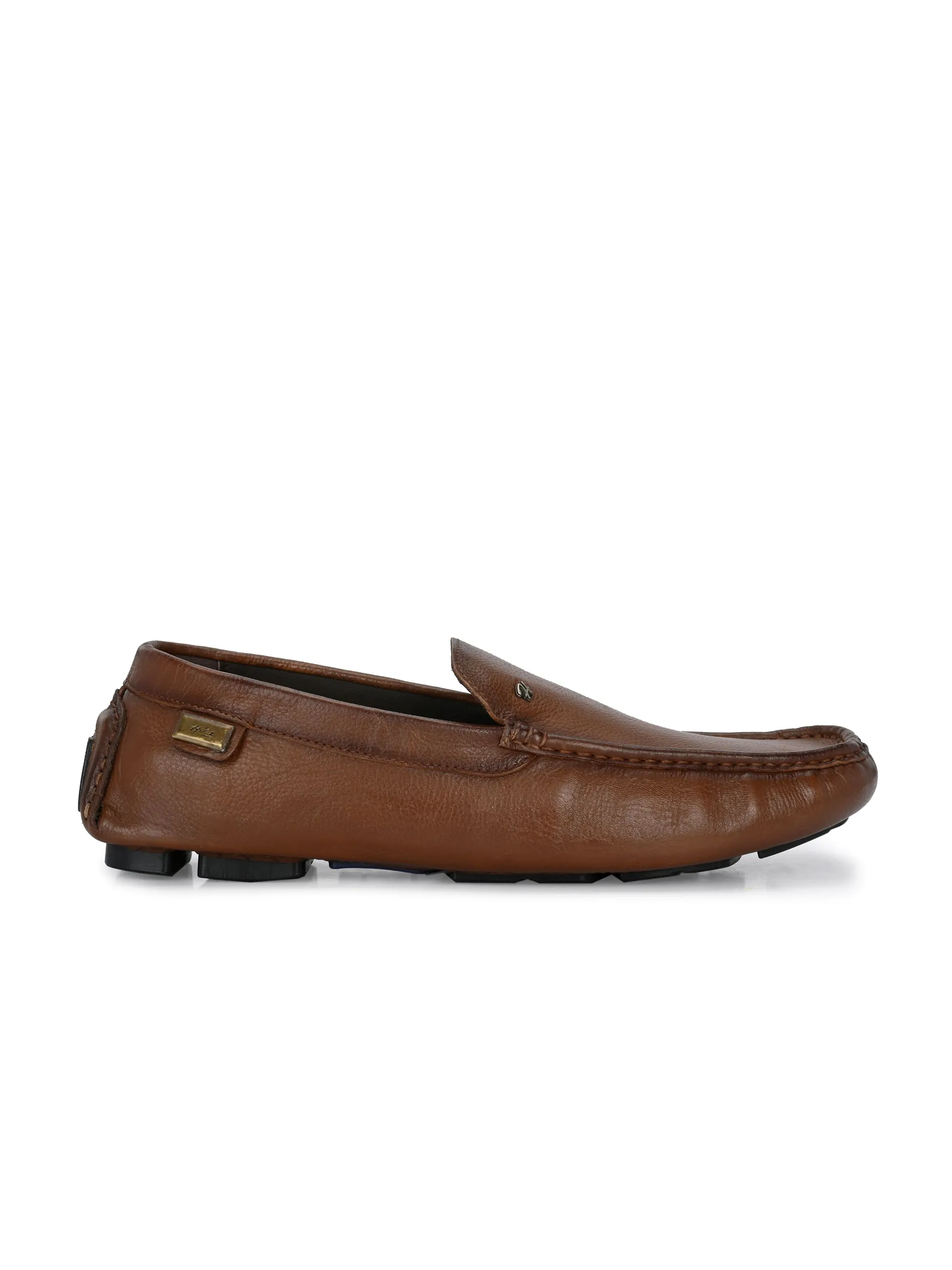 Hitz Men's Tan Leather Casual loafers