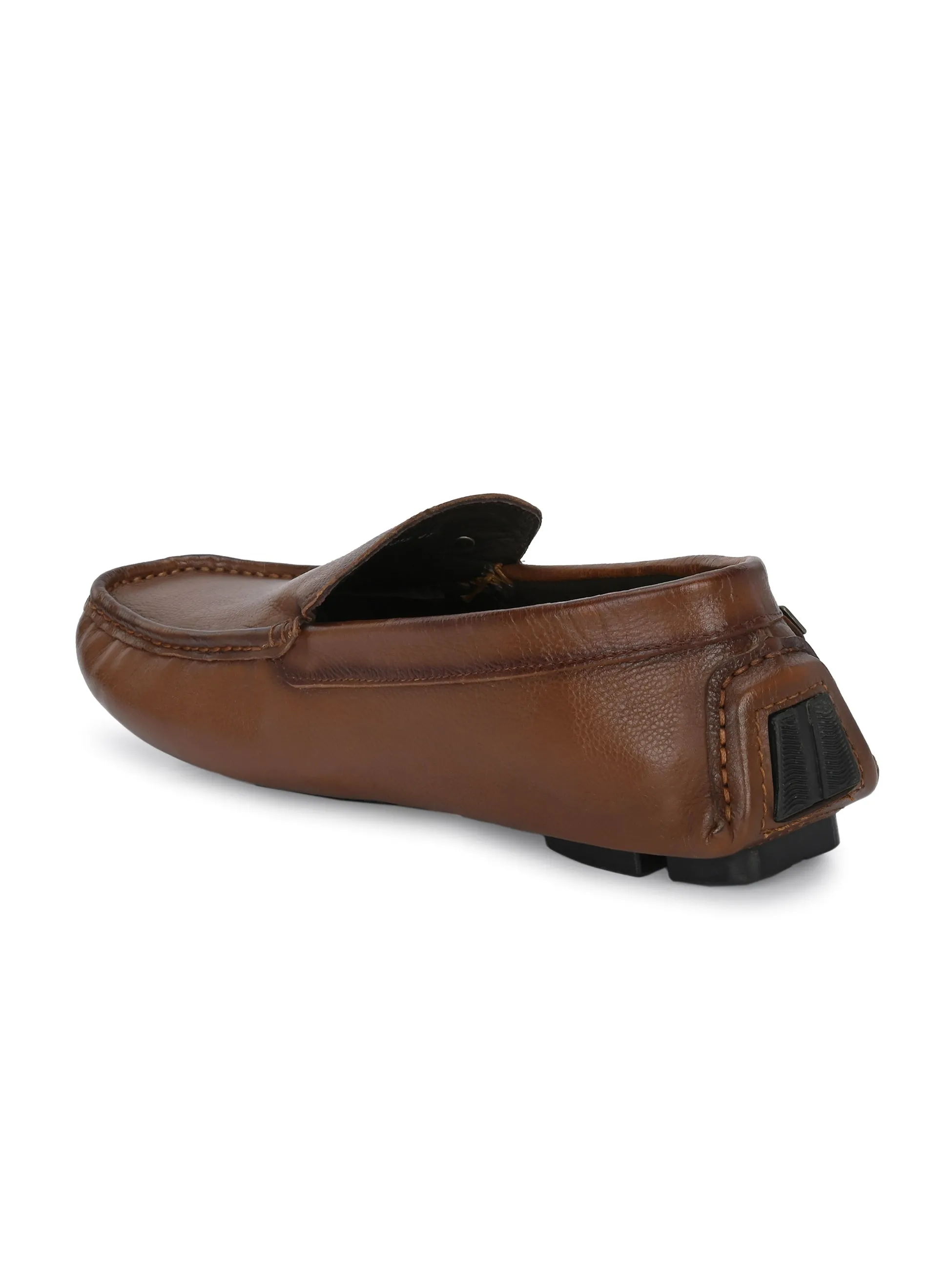 Hitz Men's Tan Leather Casual loafers