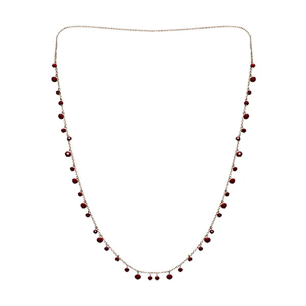 Lourdes Red Bead Classic Chain Necklace