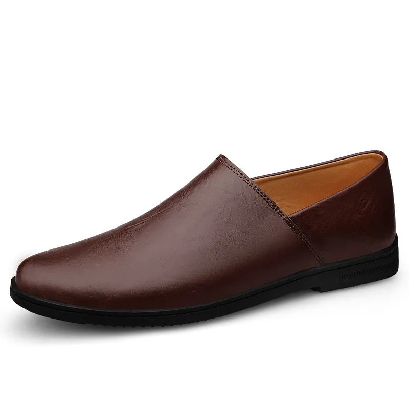 Men's Business Solid Leather Penny Loafers