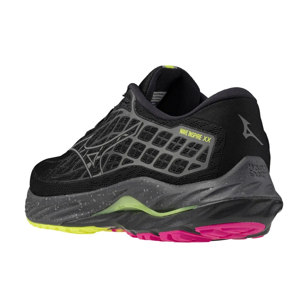 Mizuno Wave Inspire 20 (Unisex) - Black/Silver/Sunny Lime