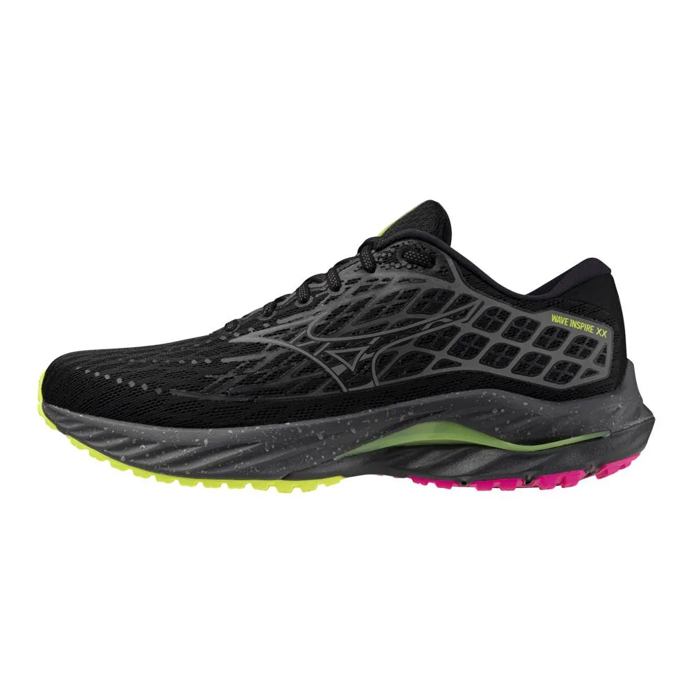 Mizuno Wave Inspire 20 (Unisex) - Black/Silver/Sunny Lime