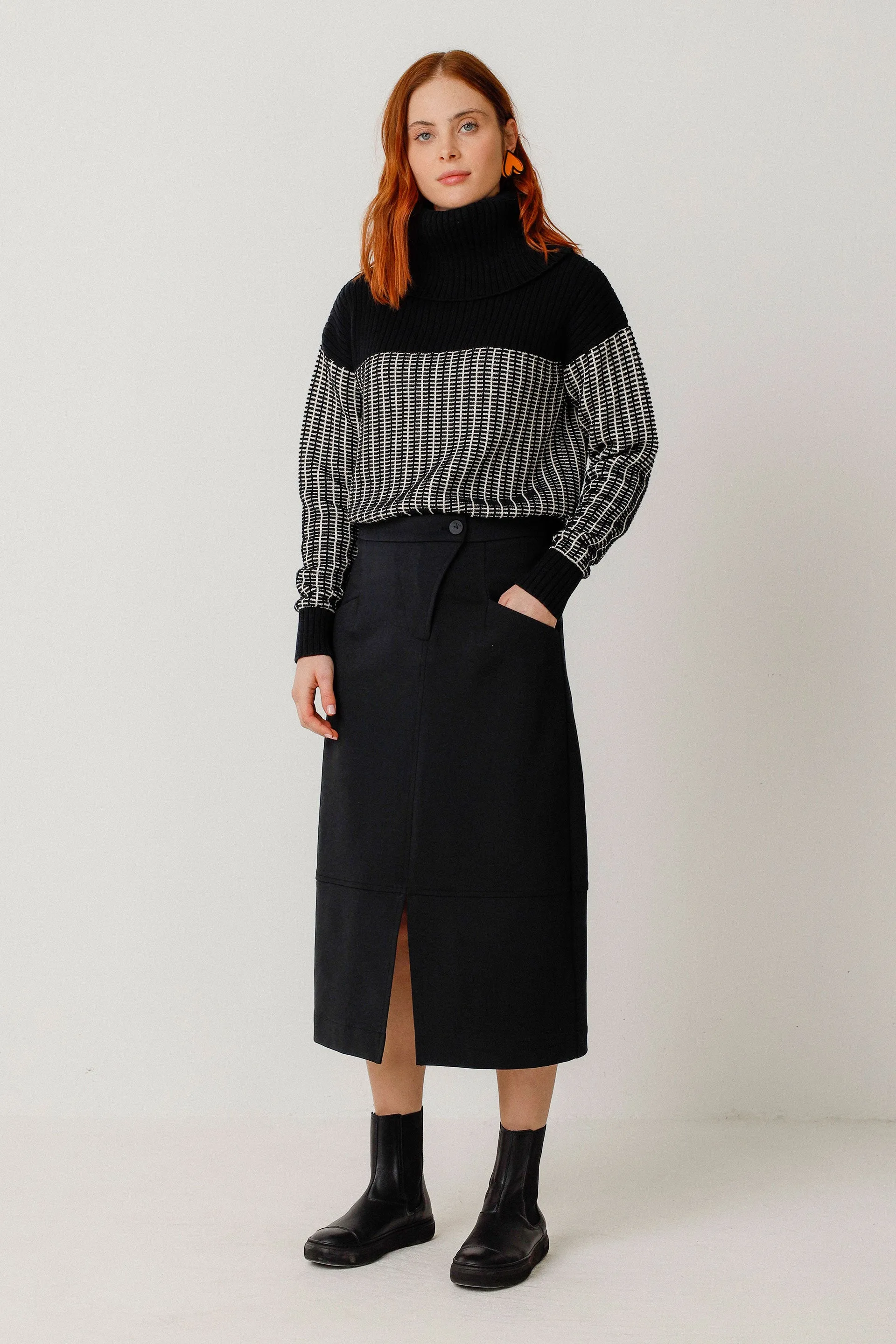 SKFK Leatxe Skirt Black WSK00614