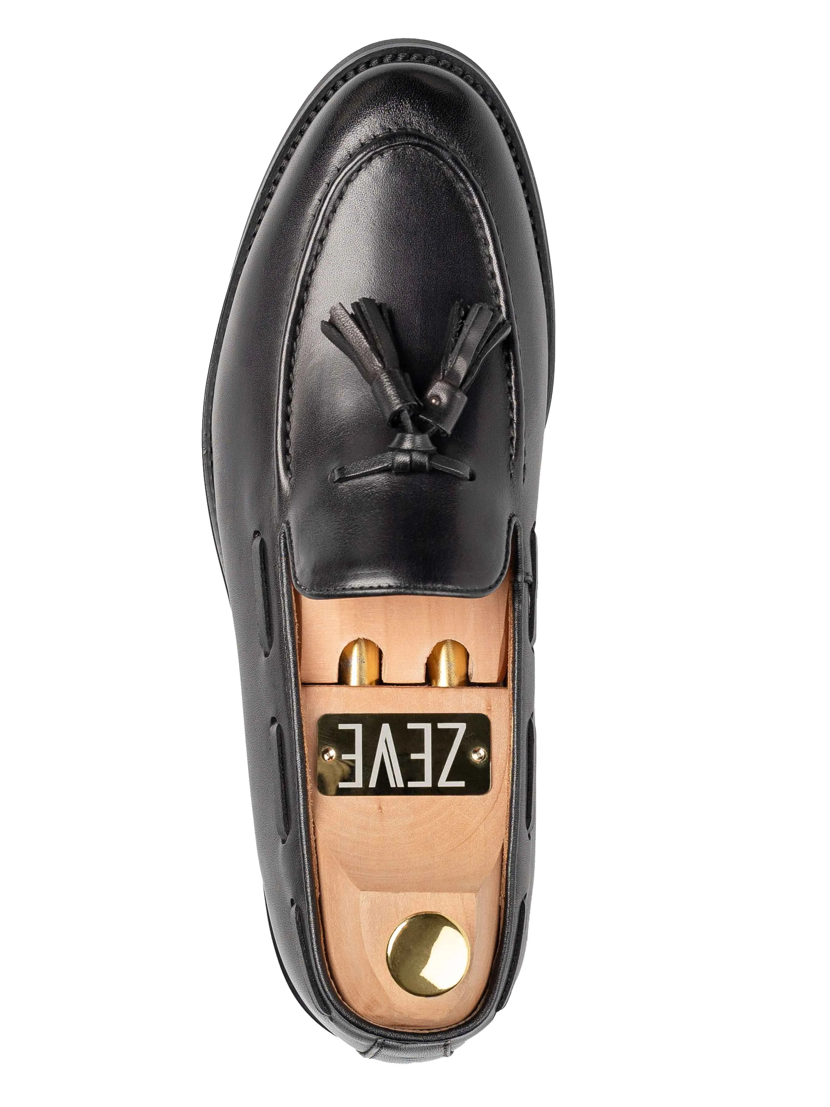 Tassel Loafer - Black Grey (Hand Painted Patina)