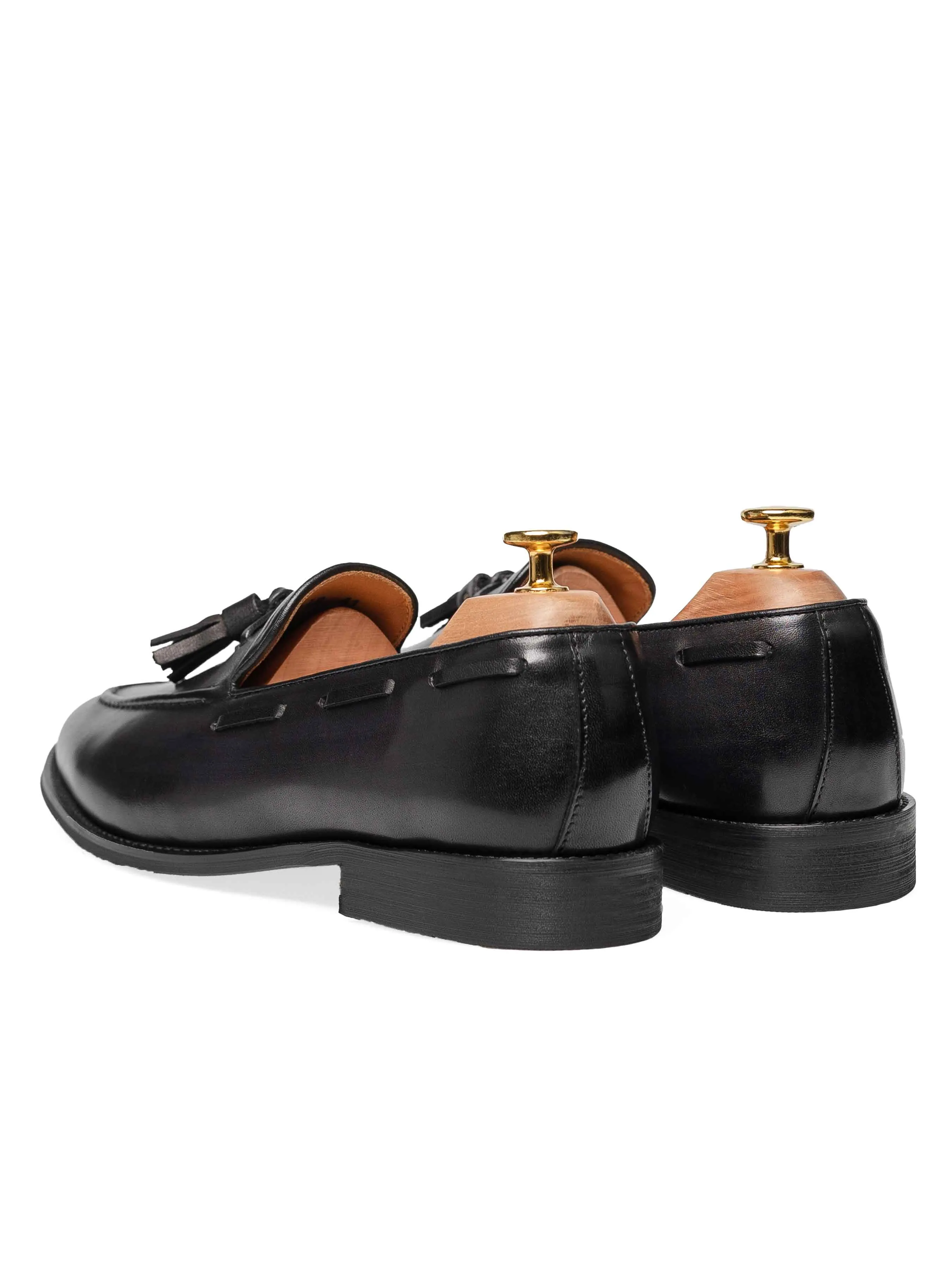 Tassel Loafer - Black Grey (Hand Painted Patina)