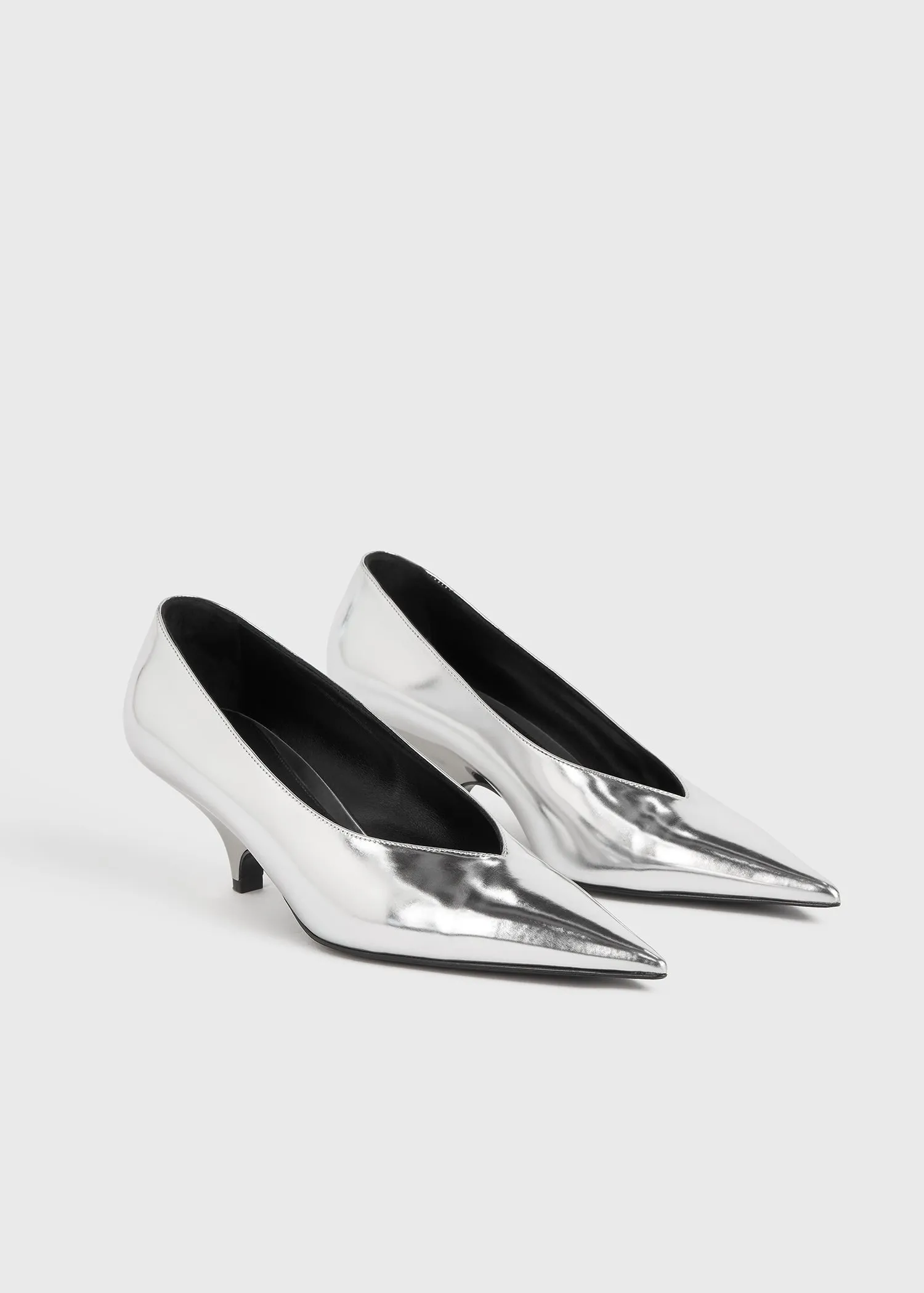 The Wedge-Heel Pump silver